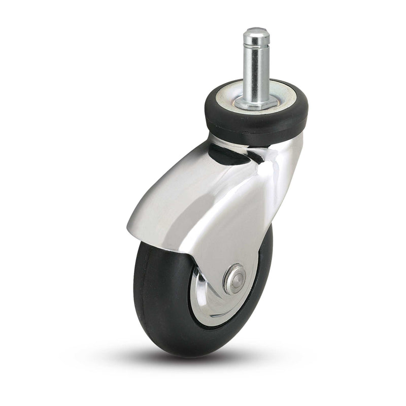 Chrome 3"x1" Neoprene Wheel CN Caster with 7/16"x7/8" Grip Ring