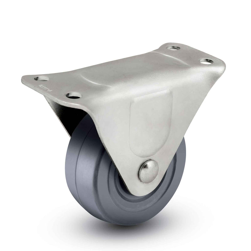 Main view of a Faultless Casters 2" x 1" wide wheel Rigid caster with 1-1/2" x 2-21/32" top plate, without a brake, Hard Rubber wheel and 150 lb. capacity part