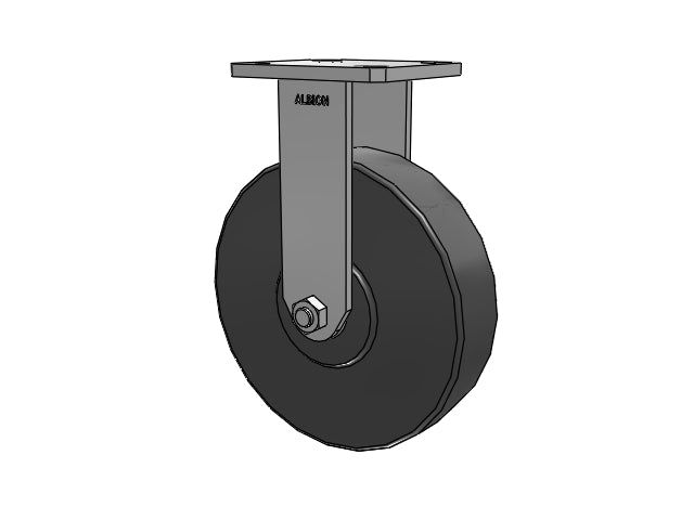 Kingpinless 8"x2" Trionix Nylon Rigid Caster with 4"x4.5" Plate