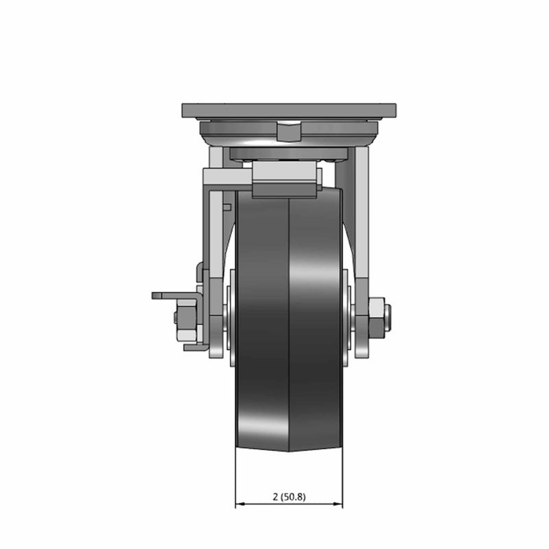 5"x2" USA-Rig Side Locking Caster with Floor Protective TPU Wheel