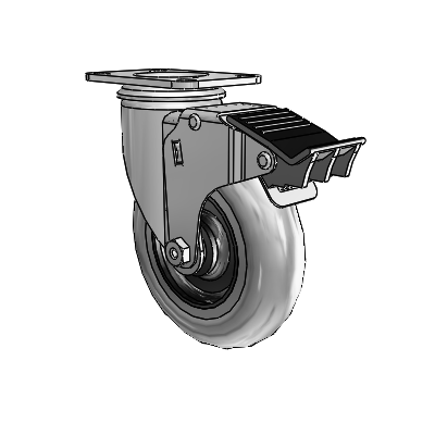 5"x1.3125" Conductive Performa Caster with Total Lock and 2.5"x3.625" Plate