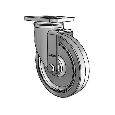 Stainless 5"x1.25" Performa Delrin Bearing Caster with 2.5"x3.625" Plate