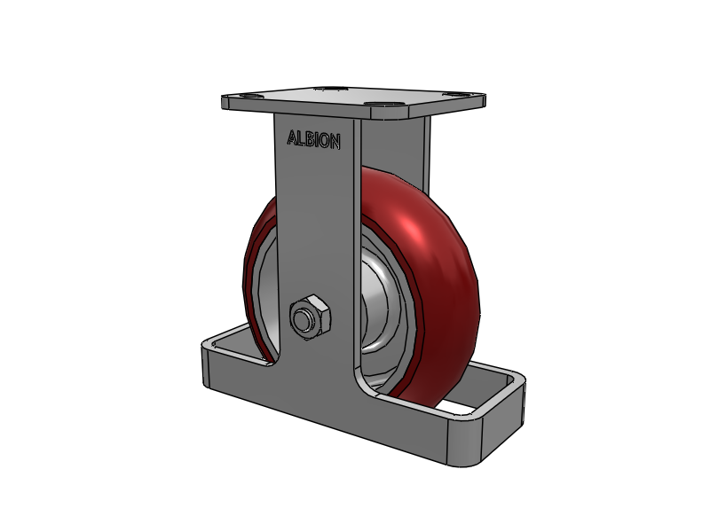 6"x2" USA Ergonomic Rigid Caster with MAX-Efficiency Wheel, Toe Guard, and 4"x4.5" Plate