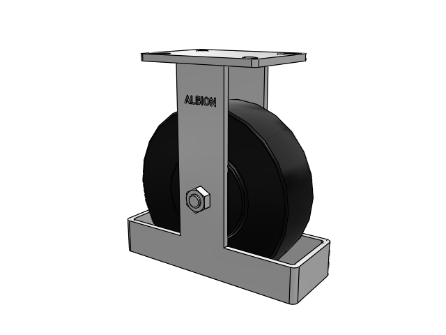 Kingpinless 10"x3" Trionix Nylon Rigid Caster with Toe Guard and 7.25"x5.25" Plate