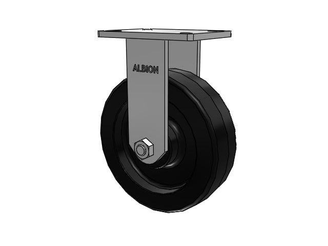 Kingpinless USA 10"x3" Phenolic Wheel Rigid Caster with 7.25"x5.25" Plate