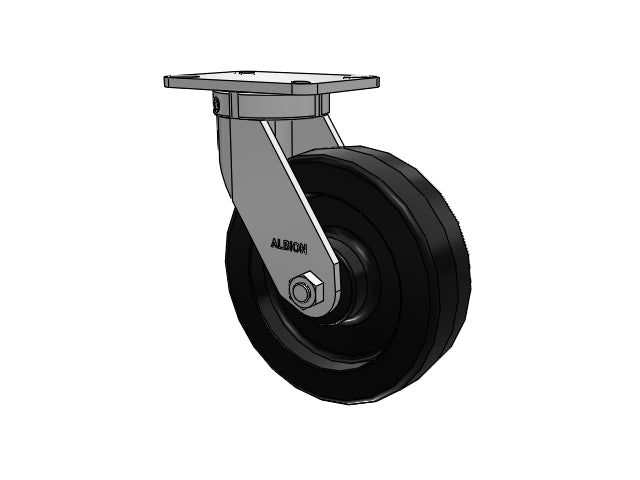 Kingpinless USA 10"x3" Phenolic Wheel Caster with 7.25"x5.25" Plate