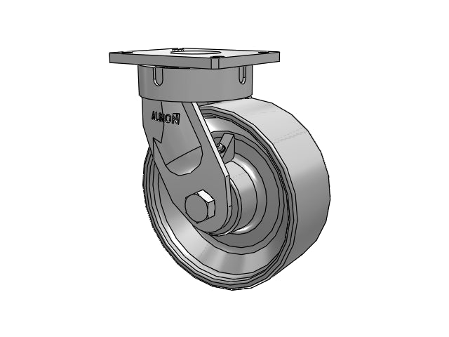 Ultimate Kingpinless 10"x4" Forged Steel Wheel Caster with 7.25"x6.25" Plate