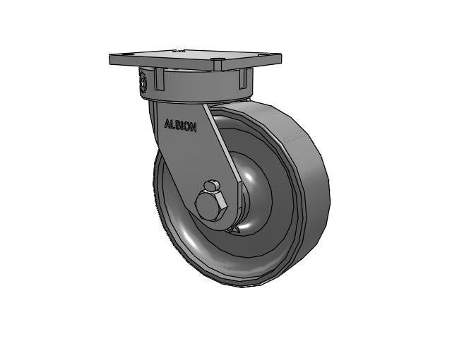 Kingpinless 10"x3" Forged Steel Wheel Caster with 7.5"x6.25" Plate