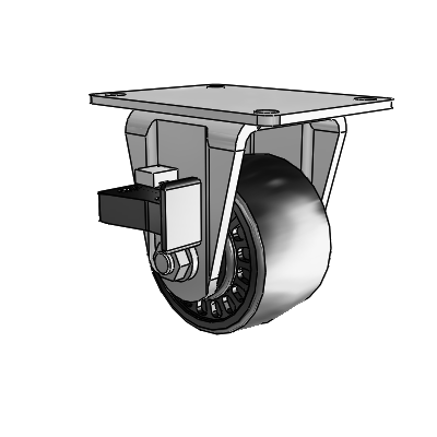 Low-Profile 700 lb. Capacity 3"x1.8125" Glass Filled Nylon Wheel Rigid Caster with Sure-Lok Brake