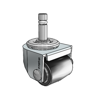 1.4375" Low-Profile Polyolefin Caster with 7/16"x1-3/8" Brass Band