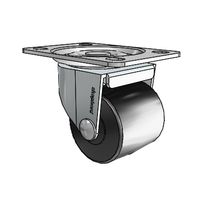 2" Low-Profile Polyolefin Caster with 2-5/8"x3-3/4" Plate