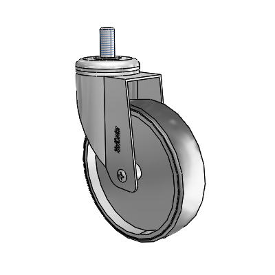 Chrome Dual-Pedal 5"x1.25" TPR Caster with 1/2"-13NCx1" Thread