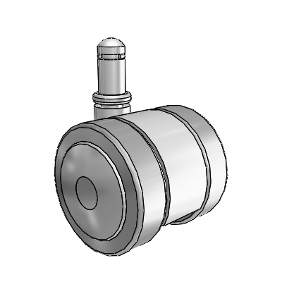 50mm Floor-Protective Twin Wheel with 7/16" x 7/8" Grip Ring