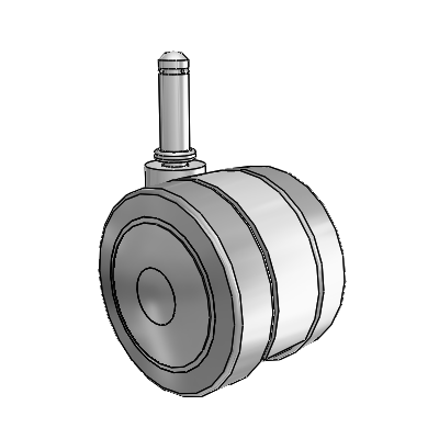 75mm Floor-Protective Twin Wheel with 7/16" x 1-7/16" Grip Ring