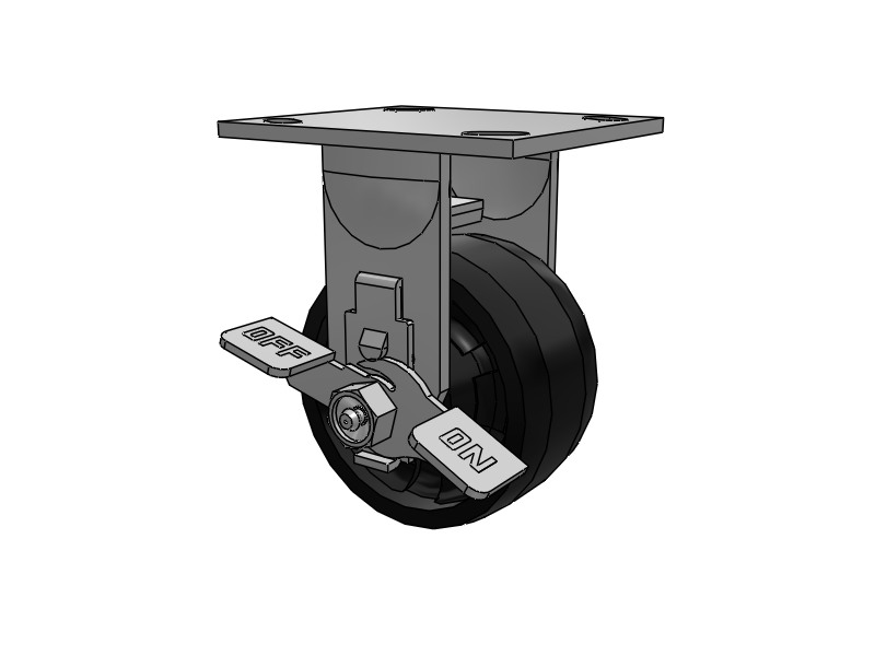 SSER4X2MAXDTBK Pemco Stainless Steel 4 in Plate Caster