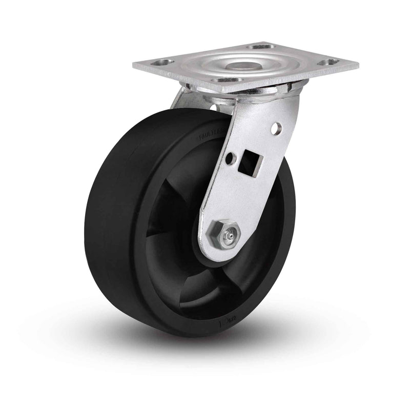 Value Stainless 8"x2" High-Temp Nylon Precision Ball Bearing Caster with 4"x4.5" Plate