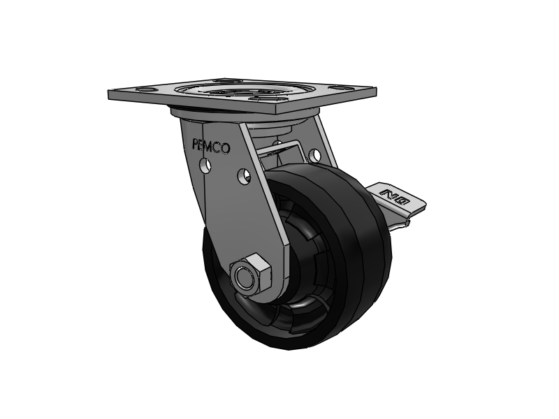 SSESRS4X2MAXTBK Pemco Stainless Steel 4 in Plate Caster